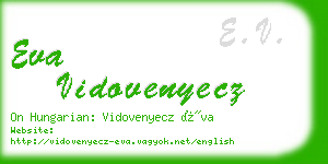 eva vidovenyecz business card